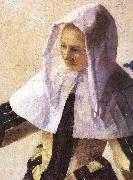 VERMEER VAN DELFT, Jan Young Woman with a Water Jug (detail) r oil